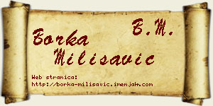 Borka Milisavić vizit kartica